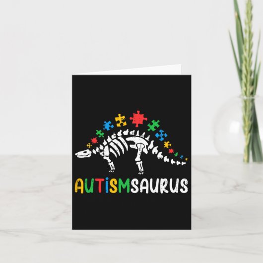 Autismsaurus Dinosaurus Jongens Kinder Peuter Auti Kaart (Voorkant)