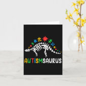 Autismsaurus Dinosaurus Jongens Kinder Peuter Auti Kaart (Gele Bloem)
