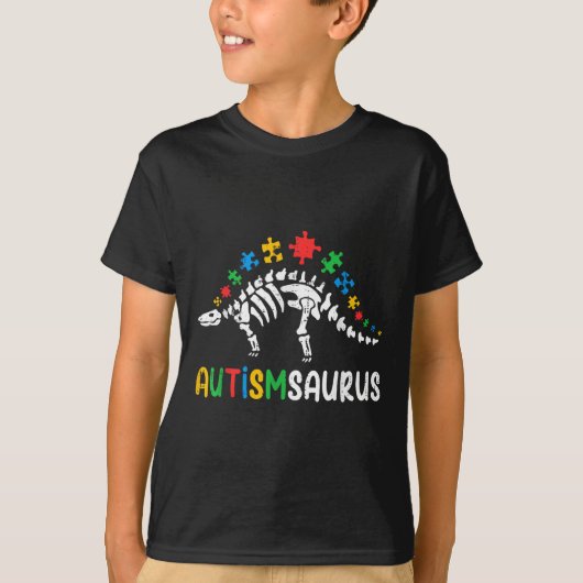 Autismsaurus Dinosaurus Jongens Kinder Peuter Auti T-shirt (Voorkant)
