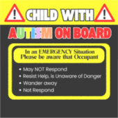 Autist in de auto Sticker Auto Decal (Voorkant)