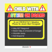 Autist in de auto Sticker Auto Decal (Vel)