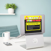 Autist in de auto Sticker Auto Decal (Laptop op bureau)
