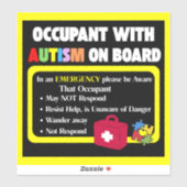 Autist in de auto Sticker voor op de auto (Vel)