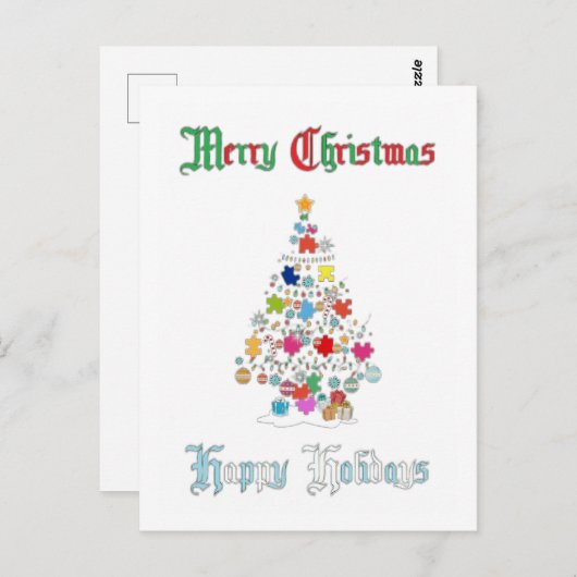 Autist-kerstBriefkaart Briefkaart (Voorkant / Achterkant)