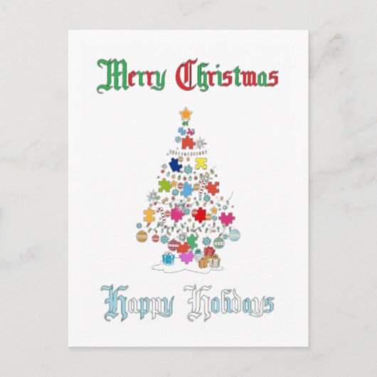Autist-kerstBriefkaart Briefkaart (Voorkant)