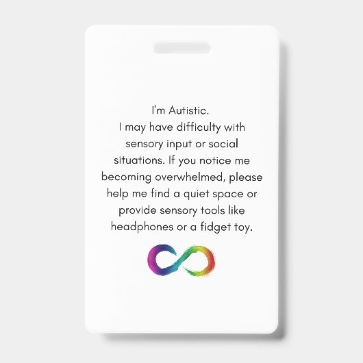 Autistic Accommodation Badge (Voorzijde)