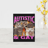 Autistic And Gay Funny Cat Meme Bootleg Graphic  Kaart (Gele Bloem)