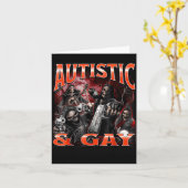 Autistic And Gay Funny Hard Skeleton Meme Bootleg Kaart (Gele Bloem)