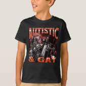 Autistic And Gay Funny Hard Skeleton Meme Bootleg T-shirt (Voorkant)