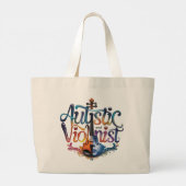 autistic and violinist grote tote bag (Achterkant)