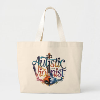 autistic and violinist grote tote bag