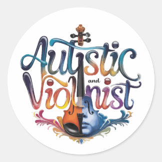 Autistic and violinist ronde sticker