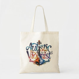 autistic and violinist tote bag