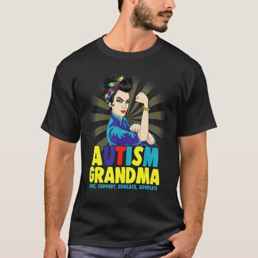Autistic Autism Awareness Grandma Strong Shirts Wo (Voorkant)