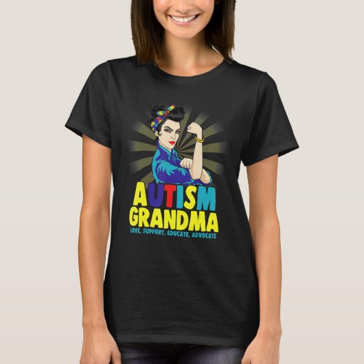 Autistic Autism Awareness Grandma Strong Shirts Wo (Voorkant)