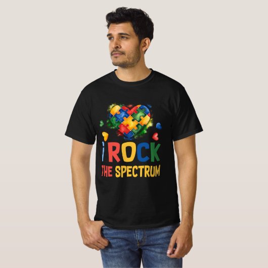 Autistic Autism Awareness I Rock the Spectrum Puzz T-shirt (Voorkant volledig)