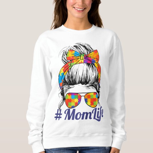Autistic Autism Awareness Mam Life Vrouwen Moeder Trui (Voorkant)