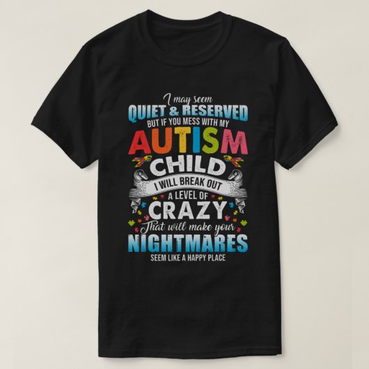 Autistic Autism Awareness Puzzle Pieces Proud Auti T-shirt (Design voorkant)