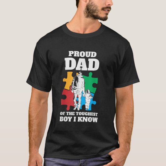 Autistic Awareness Month Mannen Proud Autism Dad T-shirt (Voorkant)