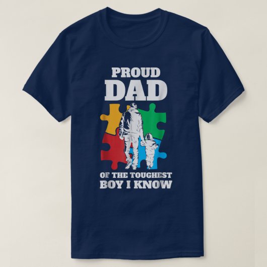 Autistic Awareness Month Mannen Proud Autism Dad T-shirt (Design voorkant)