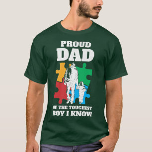 Autistic Awareness Month Mannen Proud Autism Dad T-shirt