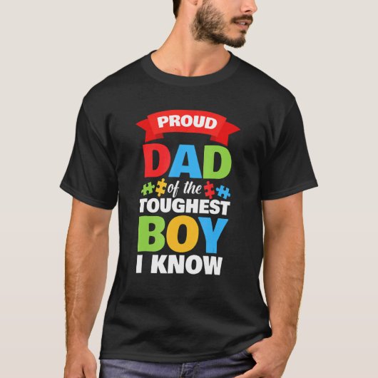 Autistic Awareness Month Mannen Proud Autism Dad T-shirt (Voorkant)