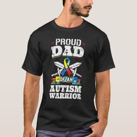 Autistic Awareness Ribbon Proud Dad Of An Autism W T-shirt (Voorkant)