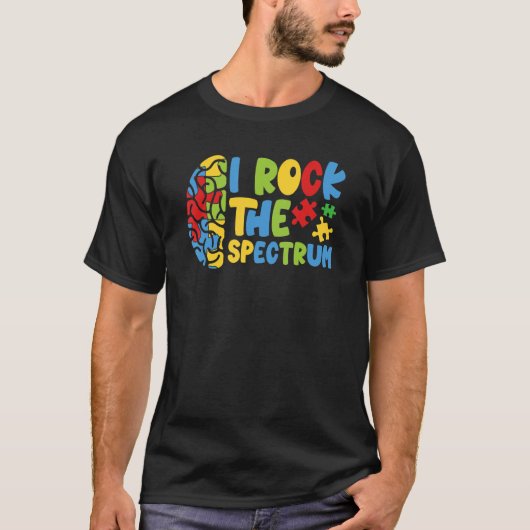 Autistic Boys Autism Awareness I Rock The Spectrum T-shirt (Voorkant)