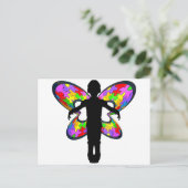 Autistic Butterfly Ribbon Briefkaart (Staand voorkant)
