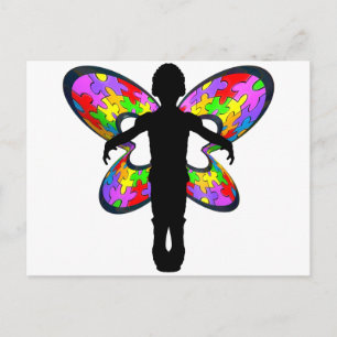 Autistic Butterfly Ribbon Briefkaart