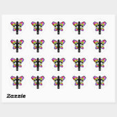 Autistic Butterfly Ribbon Ronde Sticker (Vel)