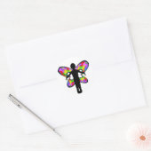Autistic Butterfly Ribbon Ronde Sticker (Envelop)