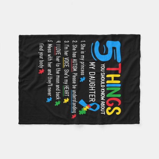 Autistic Dautisme Autisme Awareness Support Mama D Fleece Deken (Voorkant (Horizontaal))