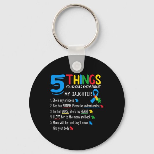 Autistic Dautisme Autisme Awareness Support Mama D Sleutelhanger (Voorkant)