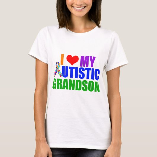 Autistic Grandson Grandma T-shirt (Voorkant)