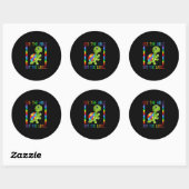 Autistic Kid Mom Turtle Fighter Autism Puzzle Ronde Sticker (Vel)