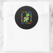Autistic Kid Mom Turtle Fighter Autism Puzzle Ronde Sticker (Tas)