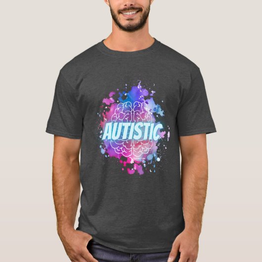 Autistic Paint Splatter Brain Shirt (Voorkant)
