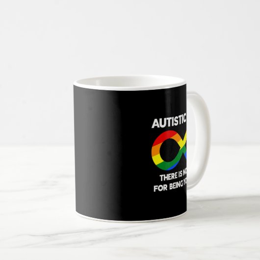 Autistic Pride - Autism Awareness - Rainbow Infini Koffiemok (Voorkant rechts)