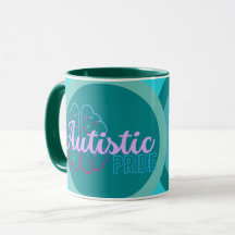 Autistic Pride Blauwgroen Coffee Mok