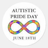 Autistic Pride Day 18 juni Bewustzijn Stickers (Voorkant)