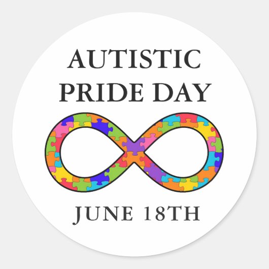 Autistic Pride Day 18 juni Bewustzijn Stickers (Voorkant)