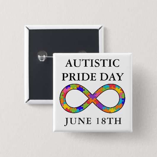Autistic Pride Day June 18th Awareness Button (Voorkant /achterkant)