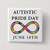 Autistic Pride Day June 18th Awareness Button (Voorkant)