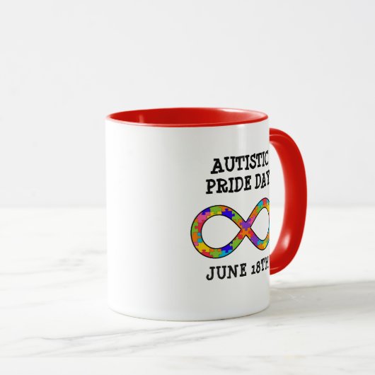 Autistic Pride Day June 18th Awareness Coffee Mok (Voorkant rechts)