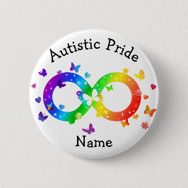Autistic Pride Infinity Symbool Ronde Button 5,7 Cm