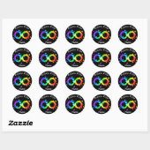 Autistic Pride Infinity Symbool Ronde Sticker (Vel)