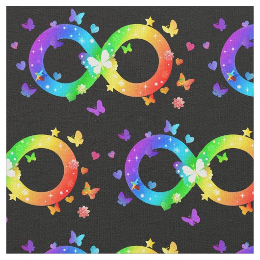 Autistic Pride Infinity Symbool Stof (Close Up)