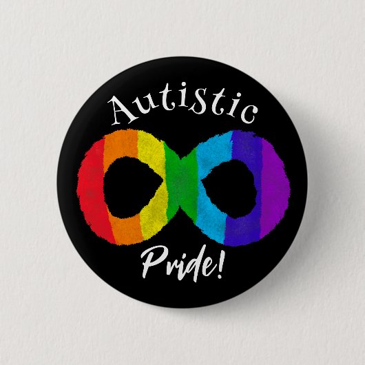 Autistic Pride Neurodiversity Autism Rainbow Butto Ronde Button 5,7 Cm (Voorkant)