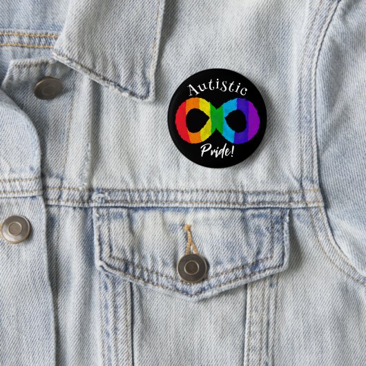Autistic Pride Neurodiversity Autism Rainbow Butto Ronde Button 5,7 Cm (In situ)